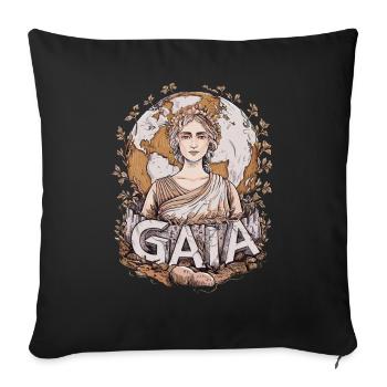 Gaia Earth Goddess Nature Inspired Greek Artwork - Sofa pillowcase 17,3'' x 17,3'' (45 x 45 cm) - black - Front