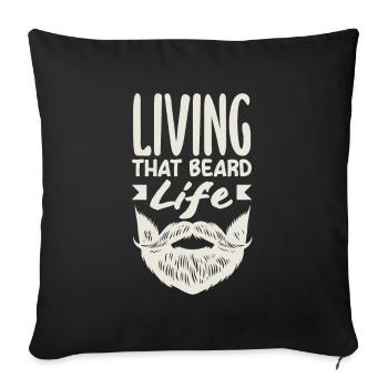 Soins de la barbe Beard Lover Hommes Barbe - Housse de coussin décorative 45 x 45 cm - noir - Devant