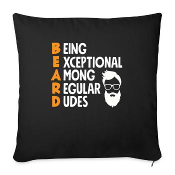 Soins de la barbe Beard Lover Hommes Barbe - Housse de coussin décorative 45 x 45 cm - noir - Devant