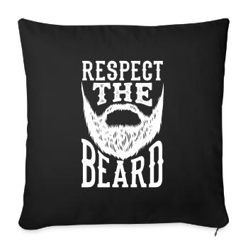 Soins de la barbe Beard Lover Hommes Barbe - Housse de coussin décorative 45 x 45 cm - noir - Devant