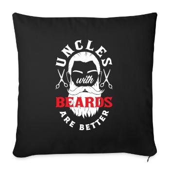 Beard Care Beard Lover Men Beard - Sofa pillowcase 17,3'' x 17,3'' (45 x 45 cm) - black - Front