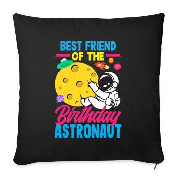 Anniversaire des enfants Membres de la famille des astronautes - Housse de coussin décorative 45 x 45 cm - noir - Devant