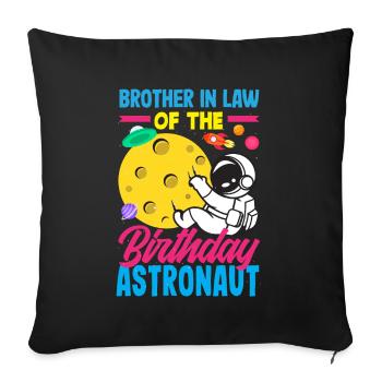 Anniversaire des enfants Membres de la famille des astronautes - Housse de coussin décorative 45 x 45 cm - noir - Devant