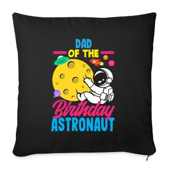 Anniversaire des enfants Membres de la famille des astronautes - Housse de coussin décorative 45 x 45 cm - noir - Devant