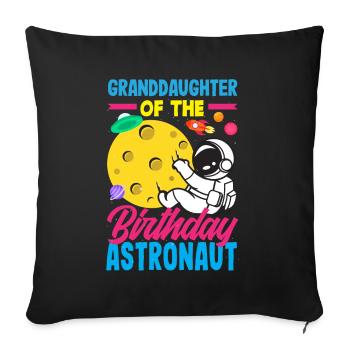 Anniversaire des enfants Membres de la famille des astronautes - Housse de coussin décorative 45 x 45 cm - noir - Devant