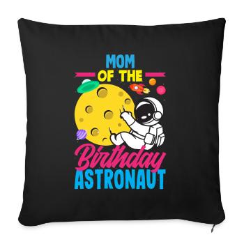 Anniversaire des enfants Membres de la famille des astronautes - Housse de coussin décorative 45 x 45 cm - noir - Devant