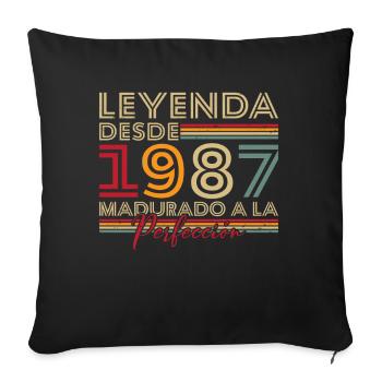 Legende seit 1987 Geburtstagsgeschenk - Sofakissenbezug 45 x 45 cm - Schwarz - Vorne
