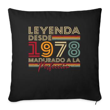 Légende depuis 1978 Cadeau d’anniversaire - Housse de coussin décorative 45 x 45 cm - noir - Devant