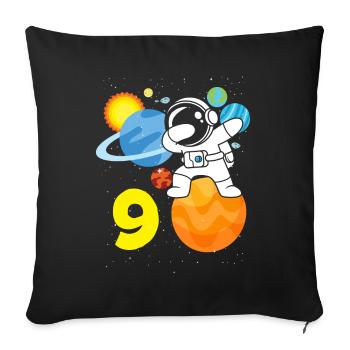 9. Geburtstag Jungen 9 Jahre Astronaut Geburtstag - Sofakissenbezug 45 x 45 cm - Schwarz - Vorne