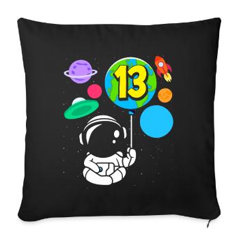 13th Birthday Boys Astronaut Birthday - Sofa pillowcase 17,3'' x 17,3'' (45 x 45 cm) - black - Front