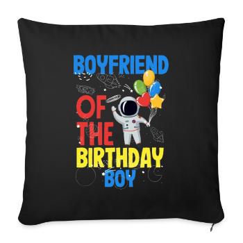 Anniversaire des enfants Membres de la famille des astronautes - Housse de coussin décorative 45 x 45 cm - noir - Devant