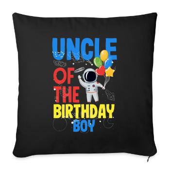 Anniversaire des enfants Membres de la famille des astronautes - Housse de coussin décorative 45 x 45 cm - noir - Devant
