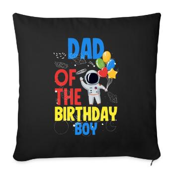 Anniversaire des enfants Membres de la famille des astronautes - Housse de coussin décorative 45 x 45 cm - noir - Devant