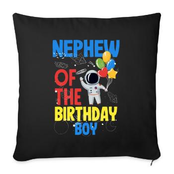 Anniversaire des enfants Membres de la famille des astronautes - Housse de coussin décorative 45 x 45 cm - noir - Devant