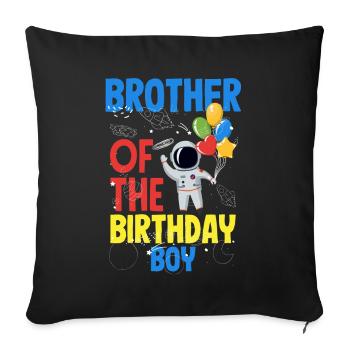 Anniversaire des enfants Membres de la famille des astronautes - Housse de coussin décorative 45 x 45 cm - noir - Devant