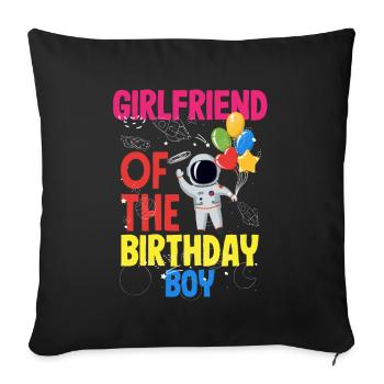 Anniversaire des enfants Membres de la famille des astronautes - Housse de coussin décorative 45 x 45 cm - noir - Devant