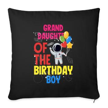 Anniversaire des enfants Membres de la famille des astronautes - Housse de coussin décorative 45 x 45 cm - noir - Devant