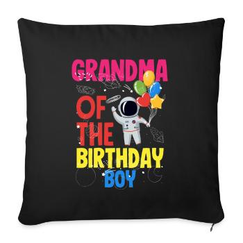 Anniversaire des enfants Membres de la famille des astronautes - Housse de coussin décorative 45 x 45 cm - noir - Devant