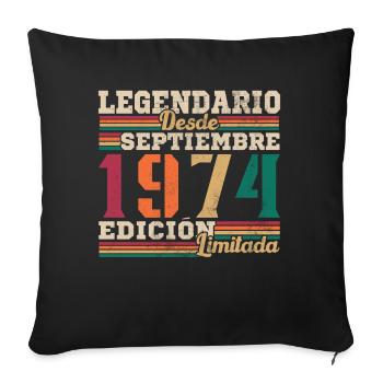 Legendary since 1974 September - Sofa pillowcase 17,3'' x 17,3'' (45 x 45 cm) - black - Front
