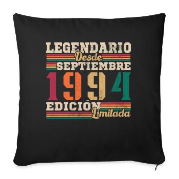 Légendaire depuis 1994 Septembre - Housse de coussin décorative 45 x 45 cm - noir - Devant