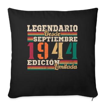 Légendaire depuis 1944 Septembre - Housse de coussin décorative 45 x 45 cm - noir - Devant