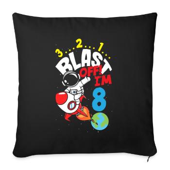 8ème anniversaire Garçons 8 ans Astronaute Anniversaire - Housse de coussin décorative 45 x 45 cm - noir - Devant
