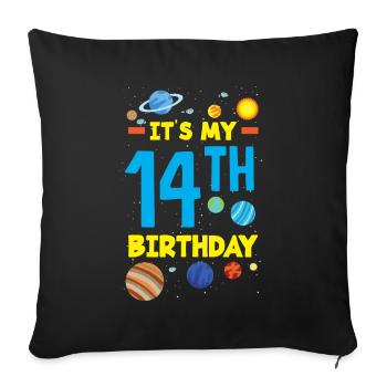 14th Birthday Boys Astronaut Birthday - Sofa pillowcase 17,3'' x 17,3'' (45 x 45 cm) - black - Front