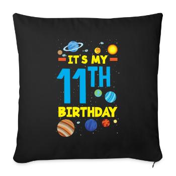 11th Birthday Boys Astronaut Birthday - Sofa pillowcase 17,3'' x 17,3'' (45 x 45 cm) - black - Front