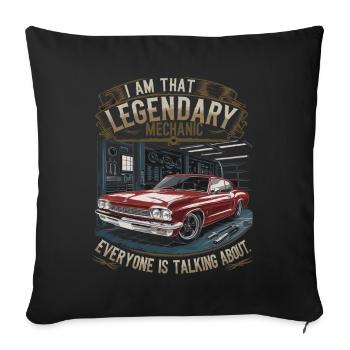 Je suis le mécanicien légendaire dont tout le monde - Housse de coussin décorative 45 x 45 cm - noir - Devant