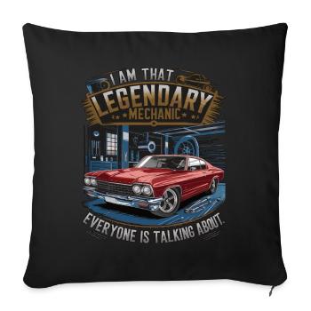 Je suis le mécanicien légendaire dont tout le monde - Housse de coussin décorative 45 x 45 cm - noir - Devant