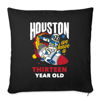 13th Birthday Boys Astronaut Birthday - Sofa pillowcase 17,3'' x 17,3'' (45 x 45 cm) - black - Front