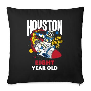 8ème anniversaire Garçons 8 ans Astronaute Anniversaire - Housse de coussin décorative 45 x 45 cm - noir - Devant