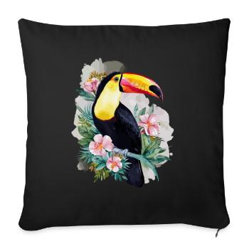 Tukan Vogel Zoo Tier Wildtiere Tropische Vögel - Sofakissenbezug 45 x 45 cm - Schwarz - Vorne
