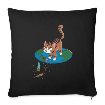 Flat Earth Verschwörungstheorie für Flat Earth - Sofakissenbezug 45 x 45 cm - Schwarz - Vorne