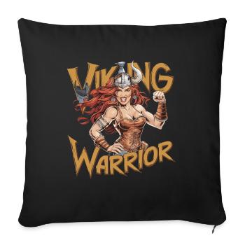 Warrior Spirit and Viking Pride für Wikinger - Sofakissenbezug 45 x 45 cm - Schwarz - Vorne