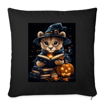 Halloween Cadeau Femmes Lion Hommes Enfants Décoration - Housse de coussin décorative 45 x 45 cm - noir - Devant