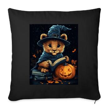 Halloween Cadeau Femmes Lion Hommes Enfants Décoration - Housse de coussin décorative 45 x 45 cm - noir - Devant