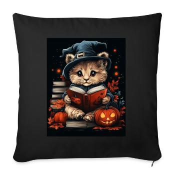 Halloween Cadeau Femmes Lion Hommes Enfants Décoration - Housse de coussin décorative 45 x 45 cm - noir - Devant