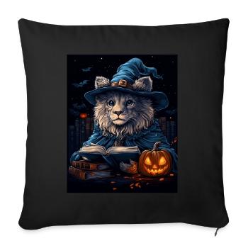 Halloween Cadeau Femmes Lion Hommes Enfants Décoration - Housse de coussin décorative 45 x 45 cm - noir - Devant