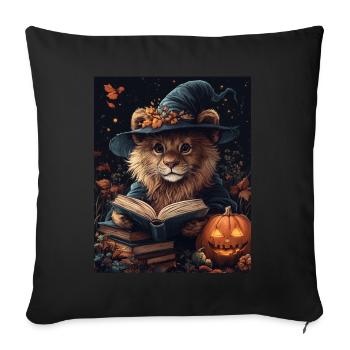 Halloween Cadeau Femmes Lion Hommes Enfants Décoration - Housse de coussin décorative 45 x 45 cm - noir - Devant