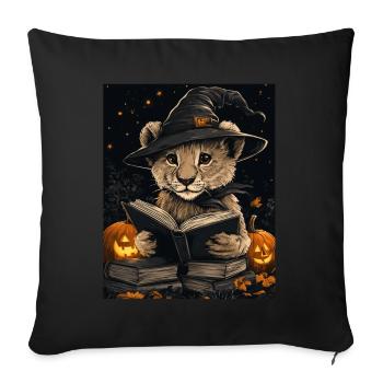 Halloween Cadeau Femmes Lion Hommes Enfants Décoration - Housse de coussin décorative 45 x 45 cm - noir - Devant