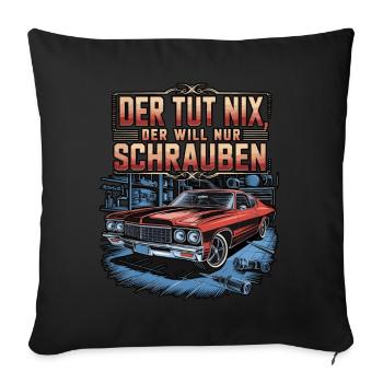 Il ne fait rien, il veut juste baiser - classique - Housse de coussin décorative 45 x 45 cm - noir - Devant