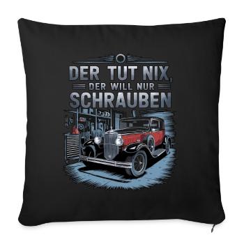 Il ne fait rien, il veut juste baiser - classique - Housse de coussin décorative 45 x 45 cm - noir - Devant