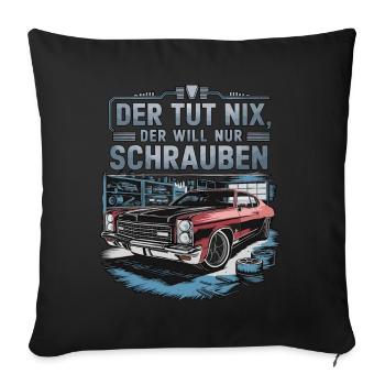 Il ne fait rien, il veut juste baiser - classique - Housse de coussin décorative 45 x 45 cm - noir - Devant