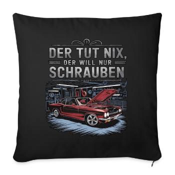 Il ne fait rien, il veut juste baiser - classique - Housse de coussin décorative 45 x 45 cm - noir - Devant