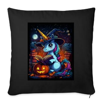 Cadeau d’Halloween Femmes Licorne Hommes Enfants - Housse de coussin décorative 45 x 45 cm - noir - Devant