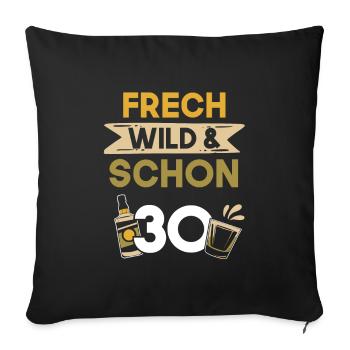 Geschenk 30 Jahre Geburtstag Whiskey - Sofakissenbezug 45 x 45 cm - Schwarz - Vorne