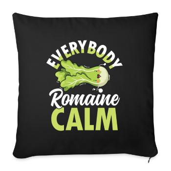 Everybody Romaine Calm für Veganer und - Sofakissenbezug 45 x 45 cm - Schwarz - Vorne