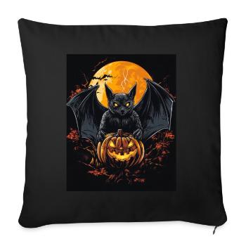 Cadeau d’Halloween Femmes Chauve-souris Hommes Enfants - Housse de coussin décorative 45 x 45 cm - noir - Devant