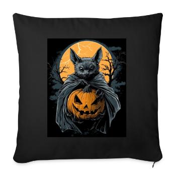 Cadeau d’Halloween Femmes Chauve-souris Hommes Enfants - Housse de coussin décorative 45 x 45 cm - noir - Devant